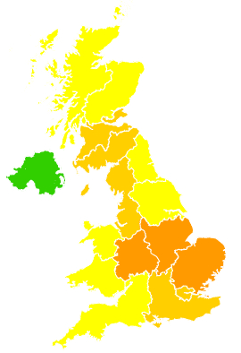Click on a region for air pollution levels for 11/05/2025