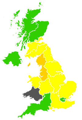 Click on a region for air pollution levels for 11/06/1989