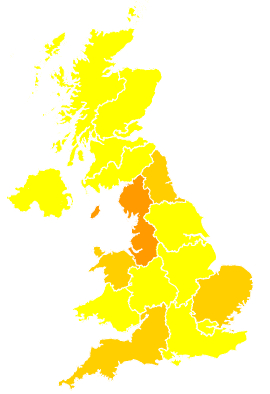Click on a region for air pollution levels for 11/06/2007