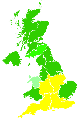 Click on a region for air pollution levels for 11/06/2016