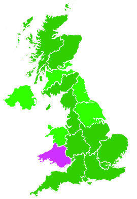 Click on a region for air pollution levels for 11/06/2017