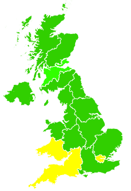 Click on a region for air pollution levels for 11/06/2018