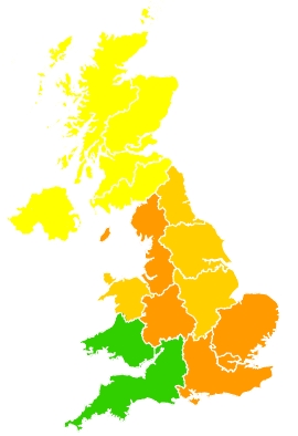 Click on a region for air pollution levels for 11/06/2023