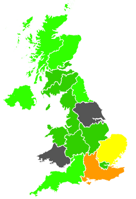 Click on a region for air pollution levels for 11/07/1989