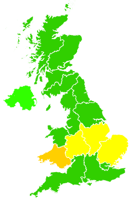 Click on a region for air pollution levels for 11/07/2015
