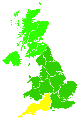 Click on a region for air pollution levels for 11/07/2018