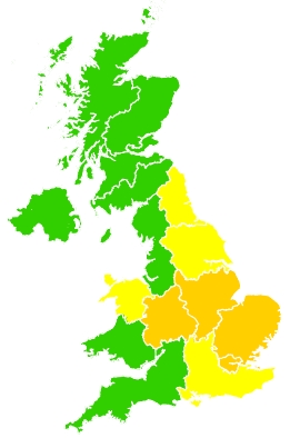 Click on a region for air pollution levels for 11/07/2022