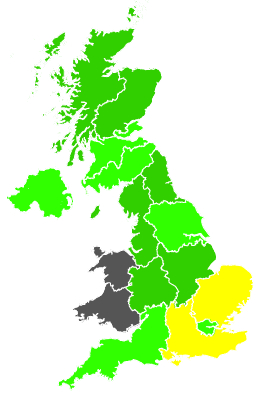 Click on a region for air pollution levels for 11/08/1987