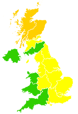 Click on a region for air pollution levels for 11/08/2004