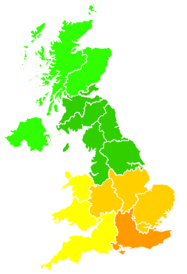 Click on a region for air pollution levels for 11/08/2025