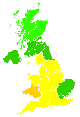 Click on a region for air pollution levels for 11/08/2026
