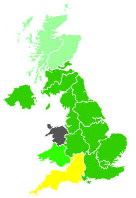 Click on a region for air pollution levels for 11/09/1996