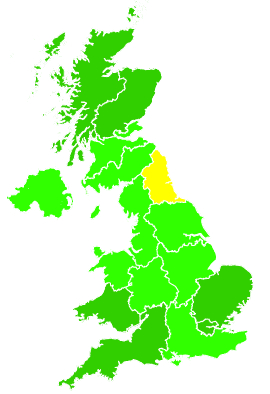 Click on a region for air pollution levels for 11/09/2001