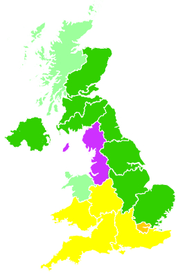 Click on a region for air pollution levels for 11/09/2004