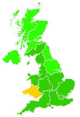 Click on a region for air pollution levels for 11/09/2011