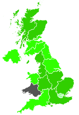 Click on a region for air pollution levels for 11/10/1987