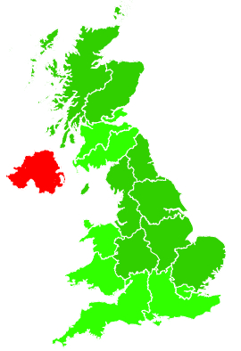 Click on a region for air pollution levels for 11/10/1992