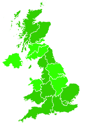 Click on a region for air pollution levels for 11/10/2000