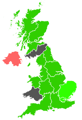 Click on a region for air pollution levels for 11/11/1989