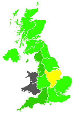 Click on a region for air pollution levels for 11/11/1990