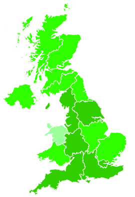 Click on a region for air pollution levels for 11/11/1995