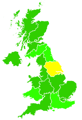Click on a region for air pollution levels for 11/11/2004