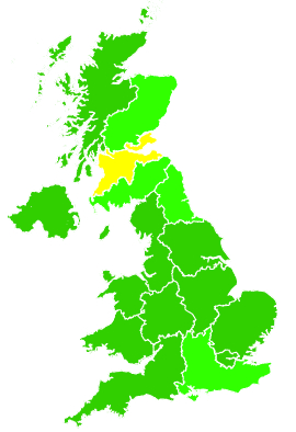 Click on a region for air pollution levels for 11/11/2011