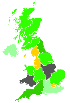 Click on a region for air pollution levels for 11/12/1987