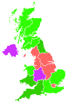 Click on a region for air pollution levels for 11/12/1995