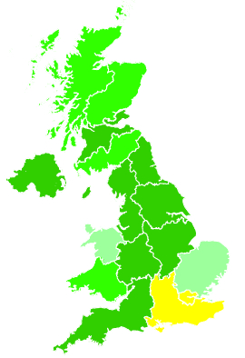Click on a region for air pollution levels for 11/12/1996