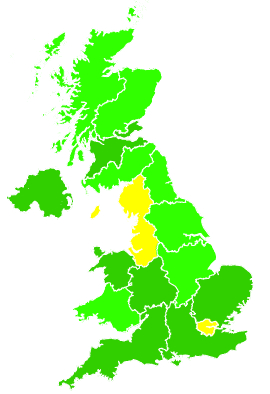 Click on a region for air pollution levels for 11/12/2007