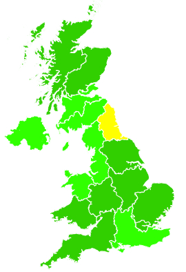 Click on a region for air pollution levels for 11/12/2018