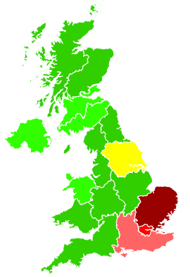 Click on a region for air pollution levels for 12/01/1997