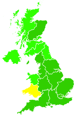 Click on a region for air pollution levels for 12/01/2018