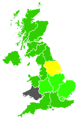 Click on a region for air pollution levels for 12/02/1992