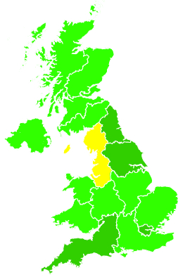 Click on a region for air pollution levels for 12/02/1994