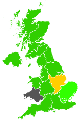 Click on a region for air pollution levels for 12/03/1990