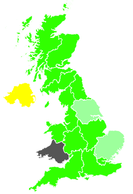 Click on a region for air pollution levels for 12/03/1991