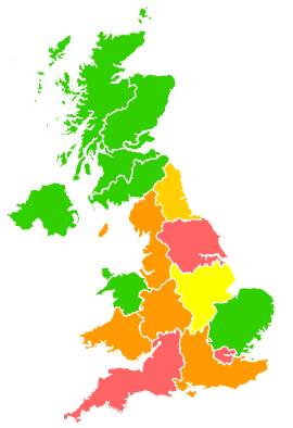 Click on a region for air pollution levels for 12/03/1996