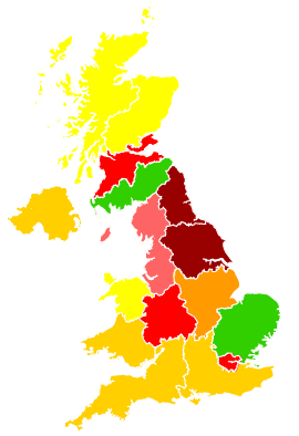 Click on a region for air pollution levels for 12/03/1997