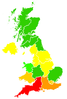 Click on a region for air pollution levels for 12/03/2014