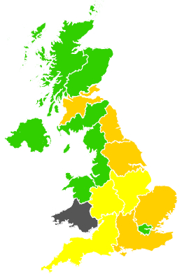 Click on a region for air pollution levels for 12/04/1991