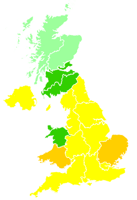 Click on a region for air pollution levels for 12/04/2002