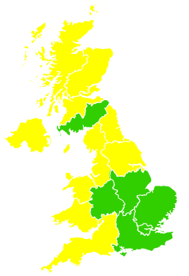Click on a region for air pollution levels for 12/04/2005