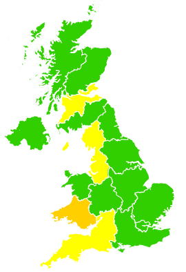 Click on a region for air pollution levels for 12/04/2007