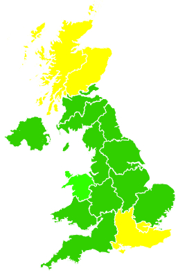 Click on a region for air pollution levels for 12/04/2018