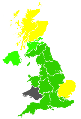Click on a region for air pollution levels for 12/05/1991