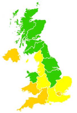 Click on a region for air pollution levels for 12/05/1993