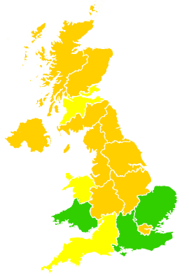 Click on a region for air pollution levels for 12/05/1994