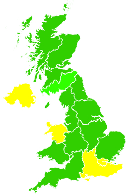 Click on a region for air pollution levels for 12/05/1996